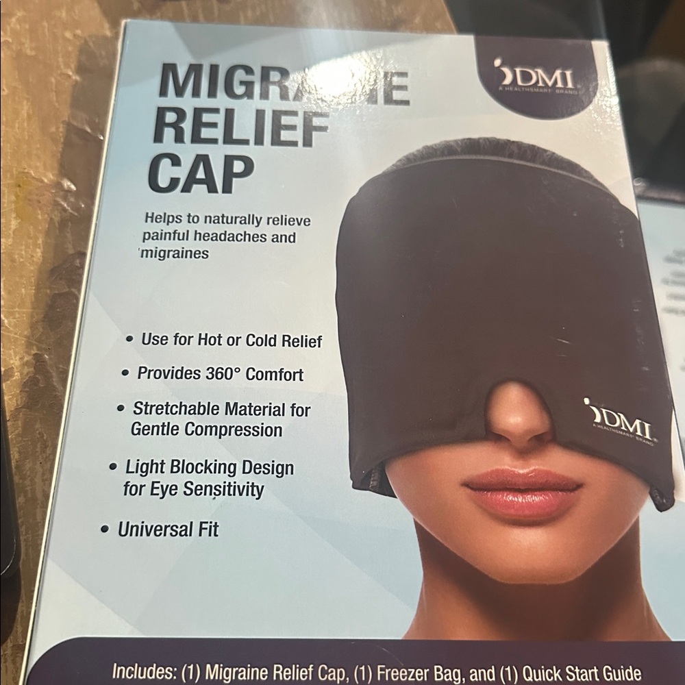 NWT DMI Ultra Migraine Relief Cap | Natural Headache Relief | Gel Eye Mask | Ice